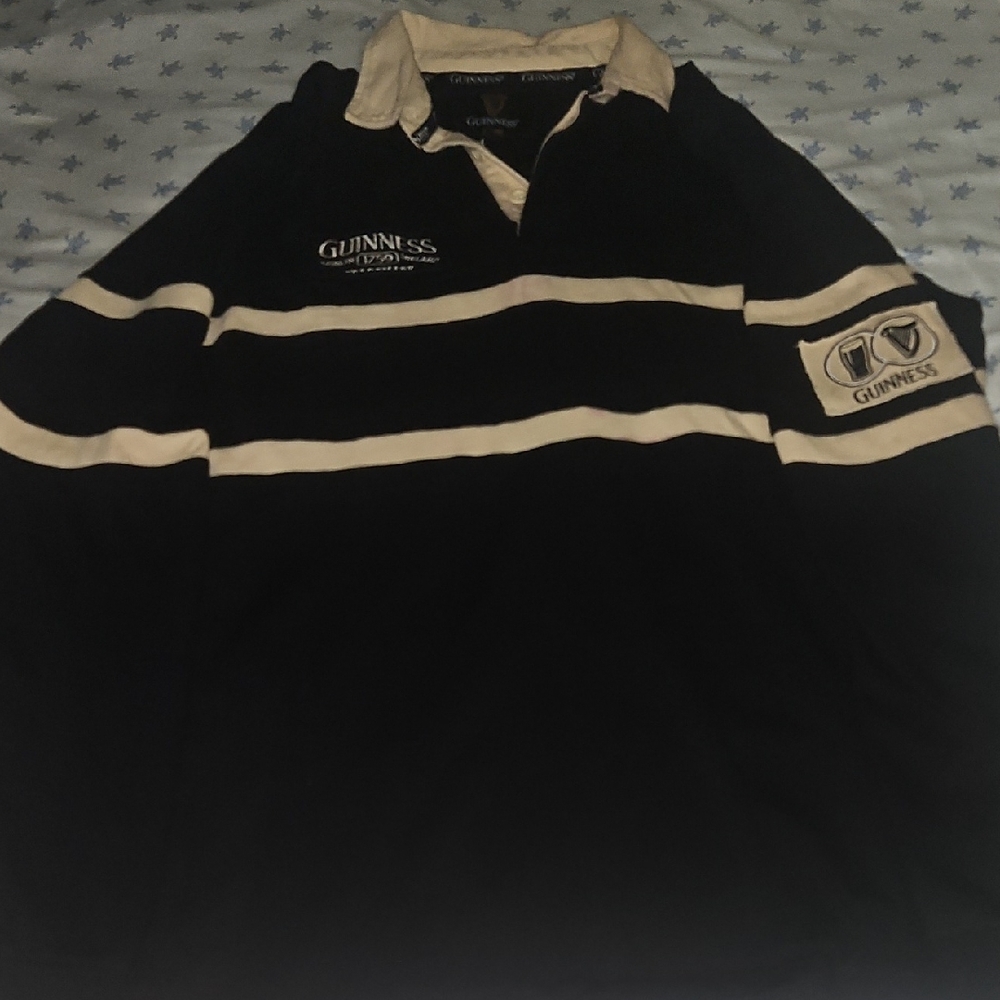 Guinness Black and Cream Rugby Shirt